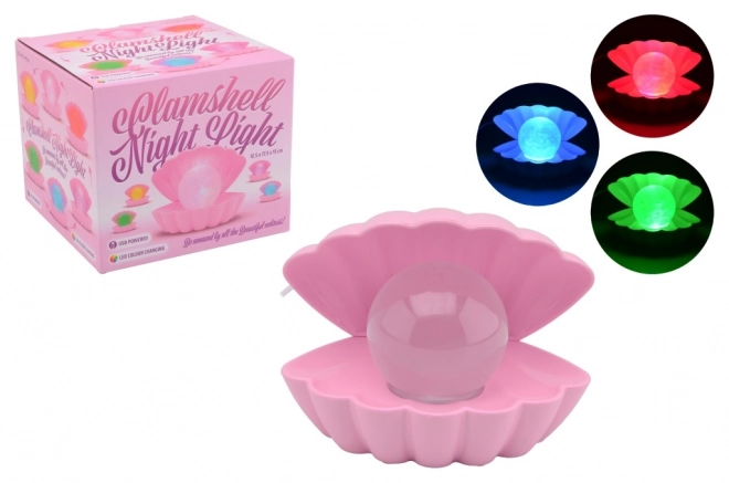Muslingelampe med perle skiftende farver