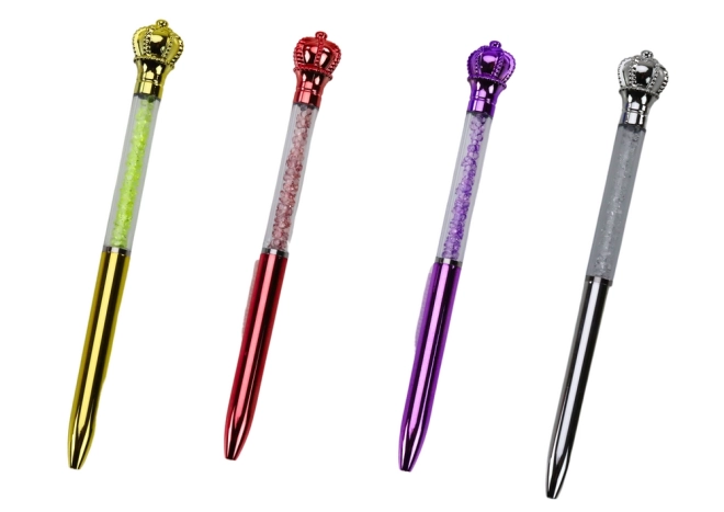 Kuglepen med krone Diamanter Blå blæk 0,7 mm Mix