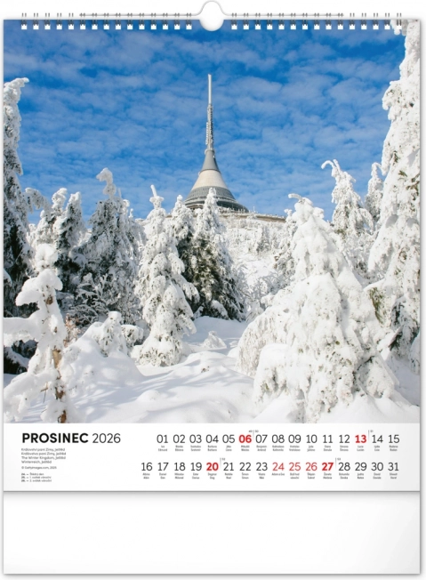 Vægkalender Tjekkiet 2026