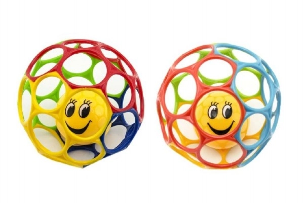 Blød kattebold med rangle - smiley