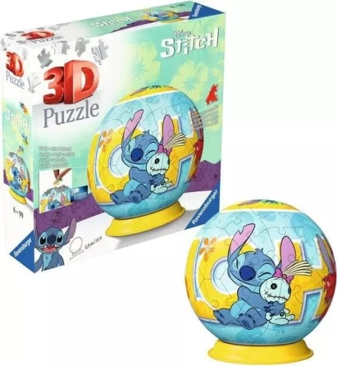 3D puslespil-kugle DISNEY Stitch 72 brikker på sokkel
