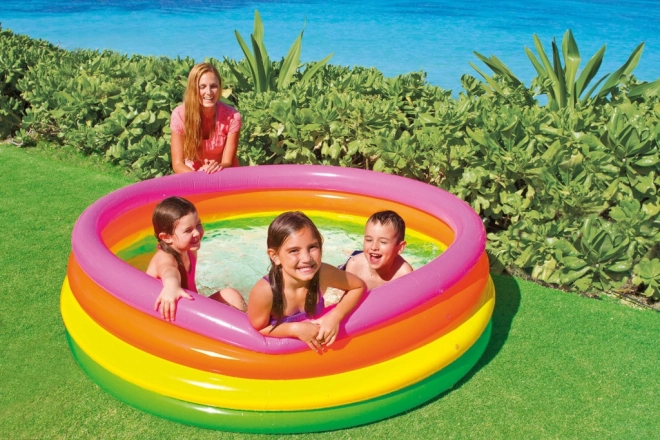 Farverig oppustelig pool - 168 cm