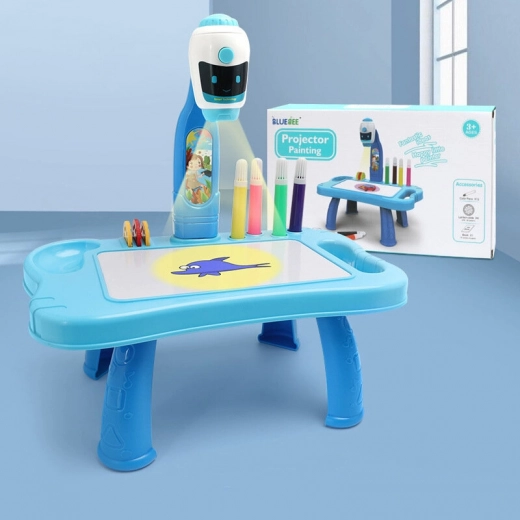 Mini projektor til tegning 2-i-1 – robotbord, blå