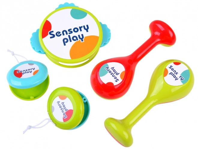 Sæt af musikinstrumenter tromme maracas