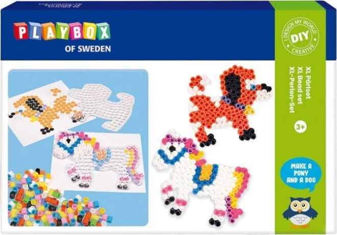 Playbox strygeperle sæt hest og hund