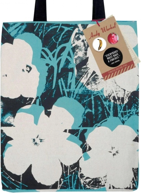 stofpose med blomster andy warhol