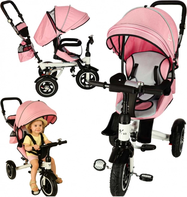 Børnetrehjulet Cykel Trike Fix V3 med Roterende Sæde og Kaleche