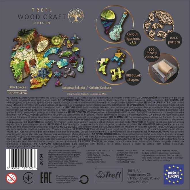 Puslespil Farverige cocktails TREFL Wood Craft Origin 501 brikker