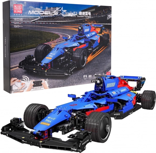 Fjernstyret F1-racer byggesæt, blå, 1065 dele