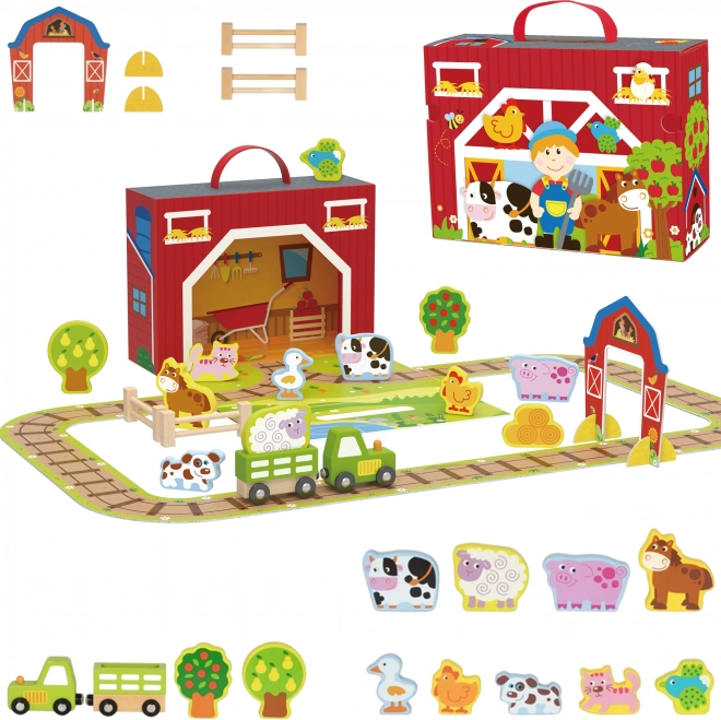 Træ Farm i Kuffert Tooky Toy