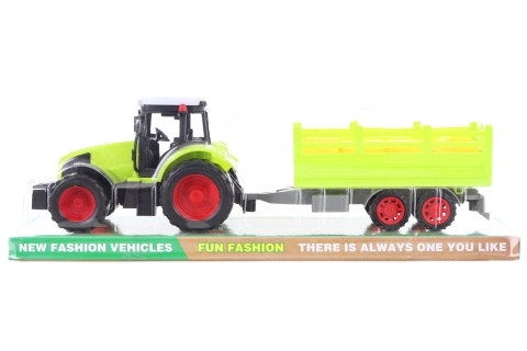 Plasttraktor med transportvogn til baller