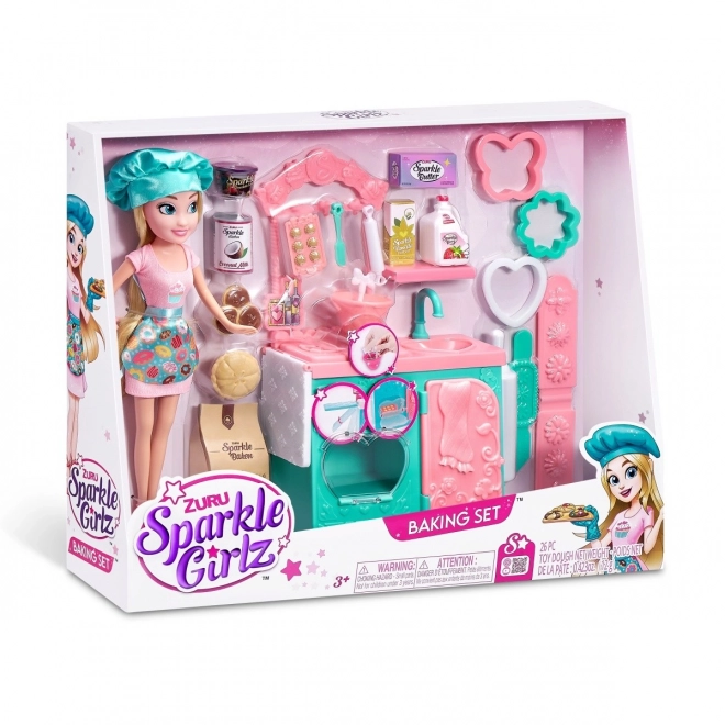 Bagesæt Sparkle Girlz med dukke 27 cm