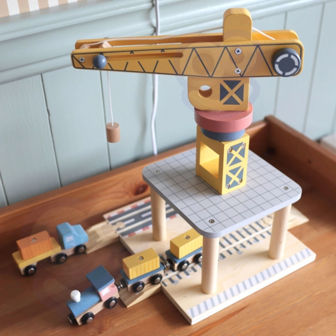 Tooky Toy Sæt Træ Havnekraan