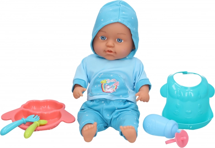 Blødt babydukke med lyde og tilbehør 30 cm