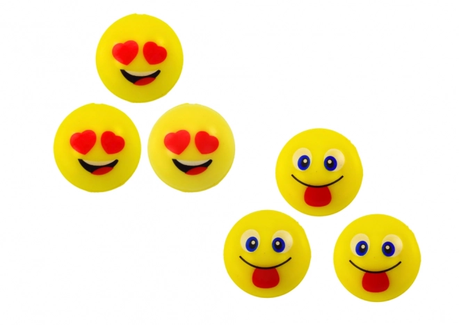 Sæt med gule hoppebolde Emoji 6 stk