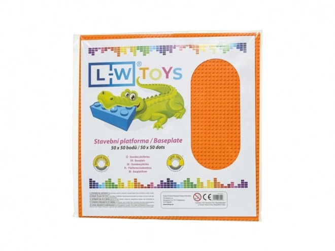 L-W Toys Stor byggemåtte 50x50 prikker orange