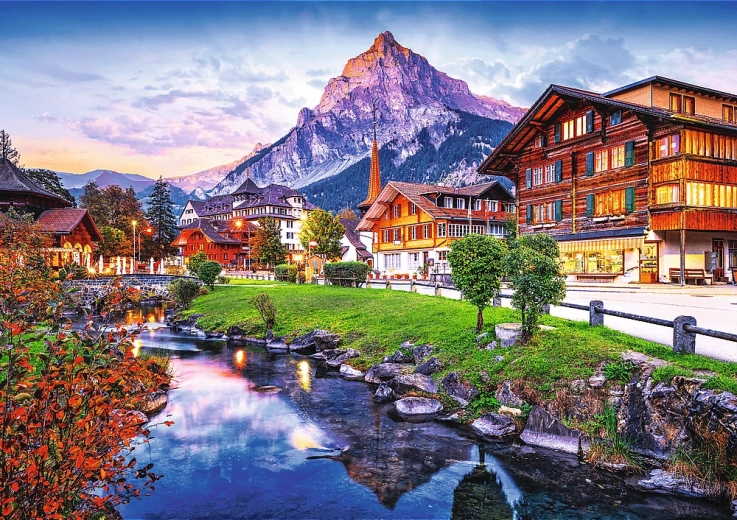 Puslespil 1000 brikker – alpeby i Schweiz PHOTO ODYSSEY TREFL