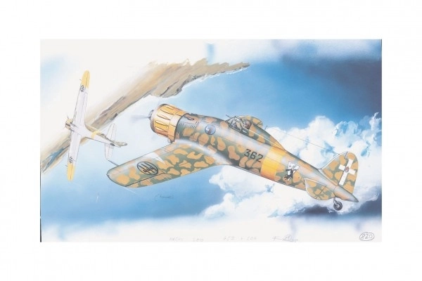 Model Macchi M.C. 200 Saetta 16,1x21,2cm i kassen 31x13,5x3,5cm