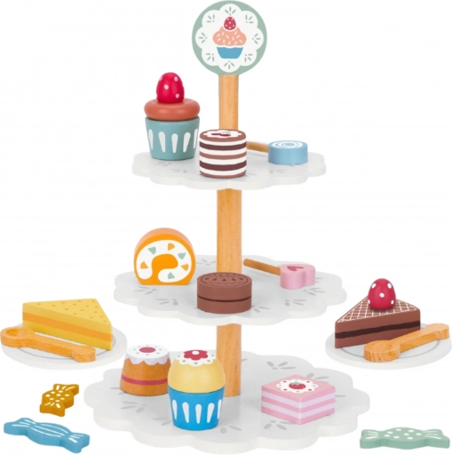 Træ-etagestativ med tre niveauer til desserter TOOKY TOY