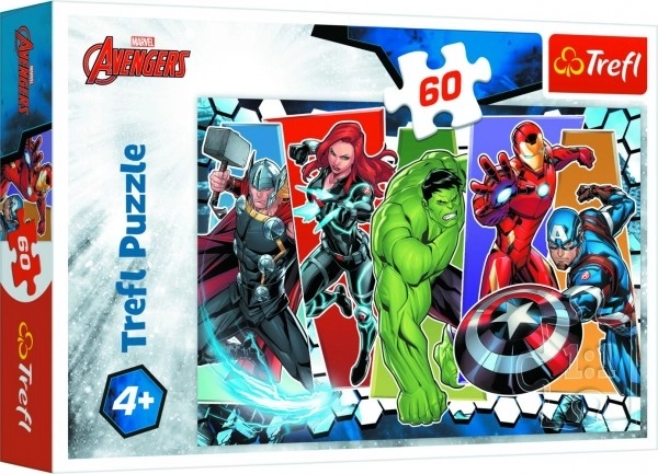 Puslespil Uovervindelige Avengers 33x22cm 60 brikker i æske 21x14x4cm