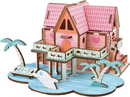 woodcraft træ 3D puslespil sommerhus