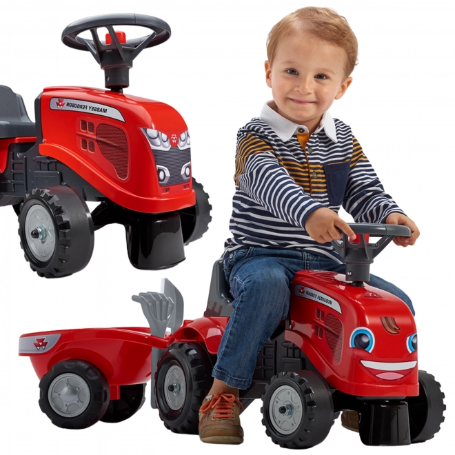 Skubbetraktor Massey Ferguson rød med rat og va