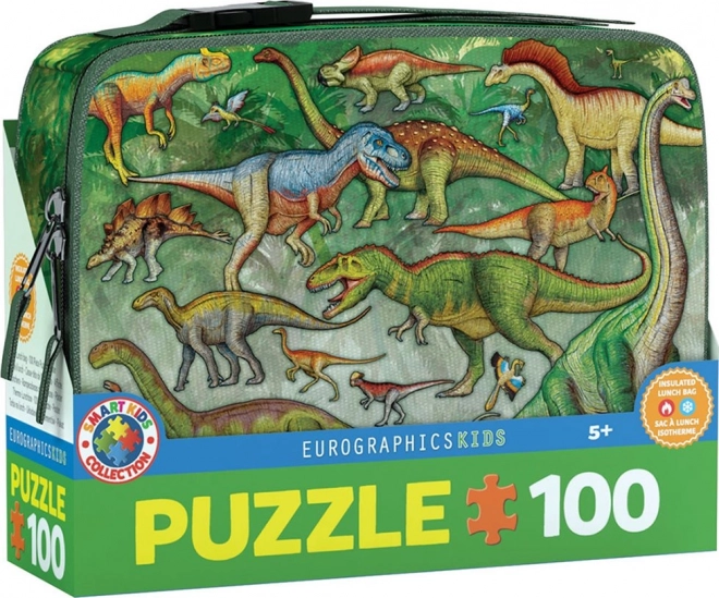 Puslespil i termomadkasse Dinosaurer 100 brikker EUROGRAPHICS
