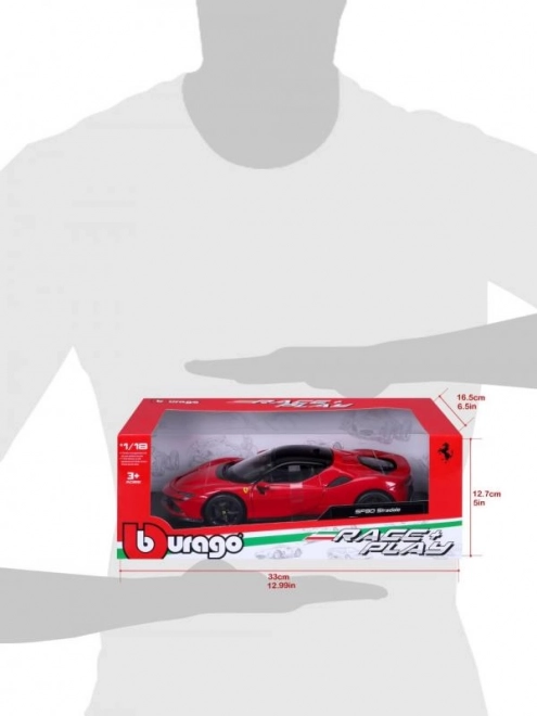 Metalmodel Ferrari SF90 Stradale rød 1:18