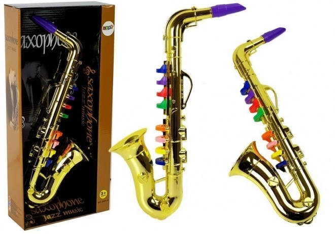Saxofon i gylden farve