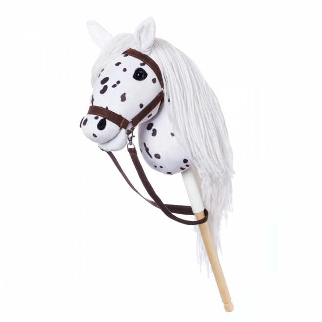 Stokhest fra HOPPIHORSE Sport Edition kollektionen i farven hvid leopard