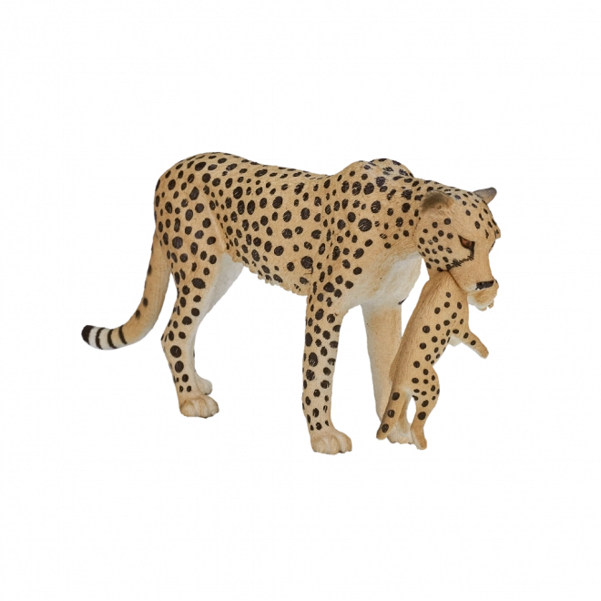 Mojo gepard med unge – realistisk figur til børn og samlere