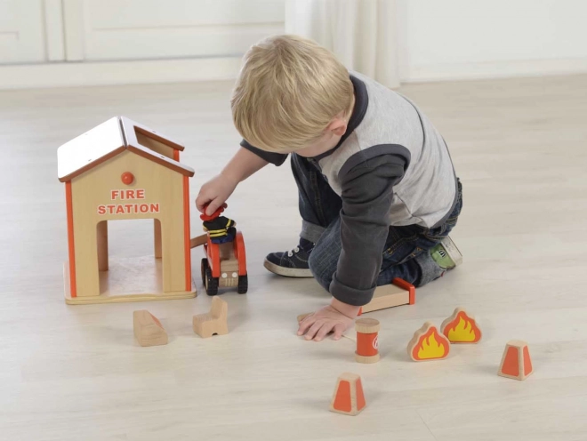 Træ mini brandstation Masterkidz