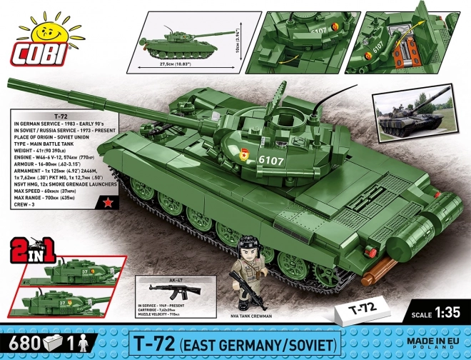 COBI 2625 Væbnede Styrker T-72 (DDR/SOVIET), 1:35, 680 k, 1 f