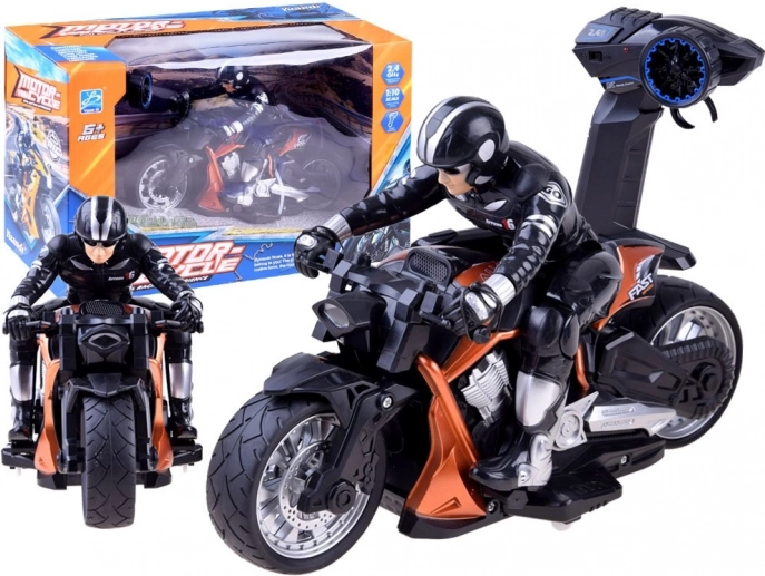 RC sportsmotorcykel med fører 2,4 GHz – Orange