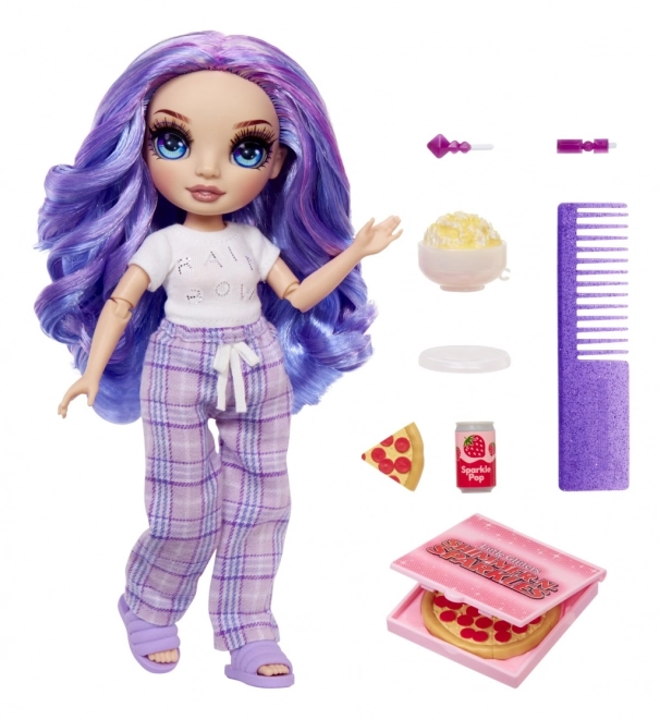 Rainbow High Junior Fashion dukke i pyjamas - Violet Willow