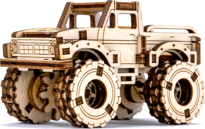 Træ 3D-puslespil – model af monstertruck
