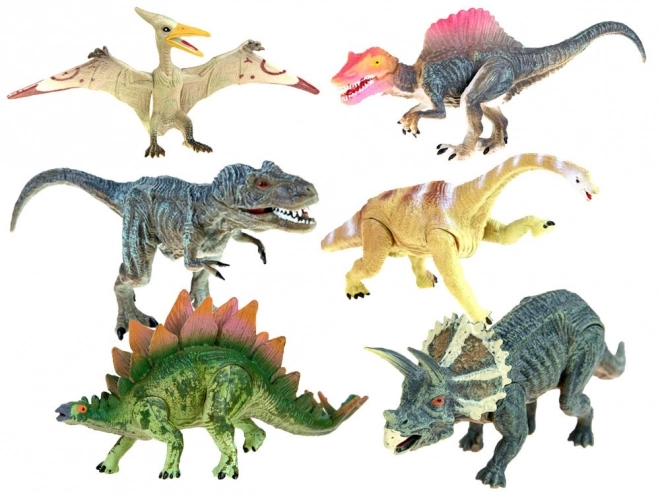 Dinosaursæt af legetøj