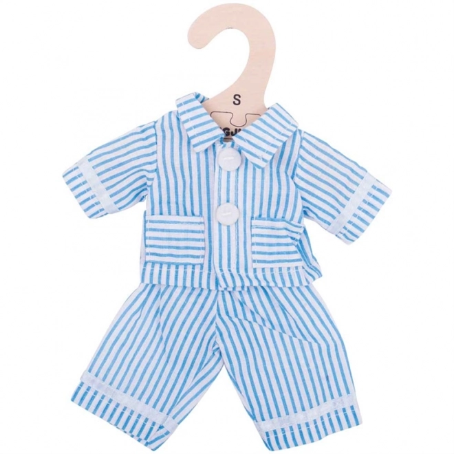Bigjigs Toys Blå pyjamas til dukke 28 cm