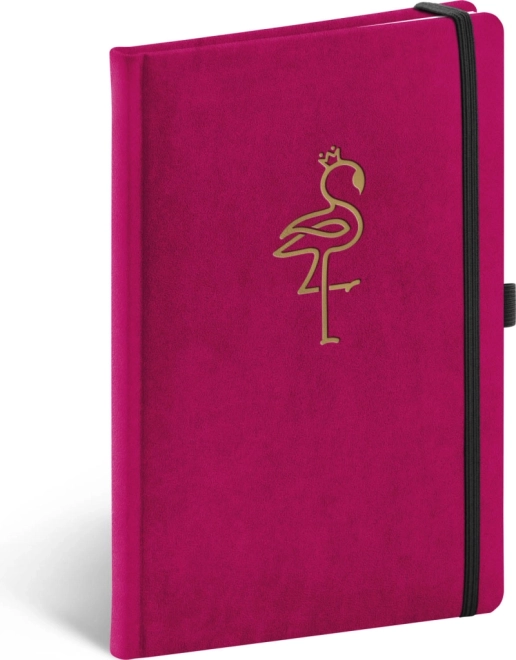 Notique fløjsblød linjeret notesbog med flamingo 13 × 21 cm