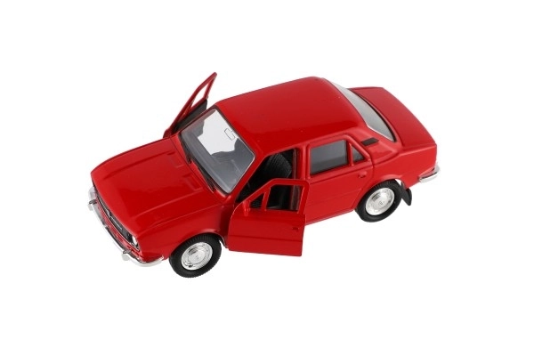 Auto Welly Škoda 105L metal/plast 11cm 1:34-39 på fri hjul 4 farver i æske 15x7x7cm