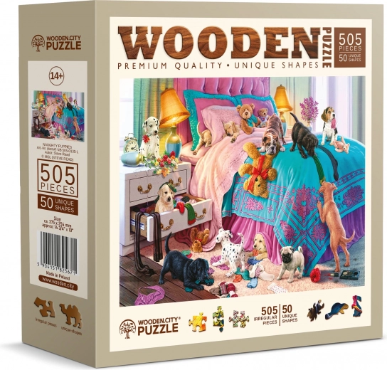 Træpuslespil WOODEN CITY Frække hvalpe 505 brikker
