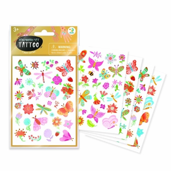 Tatoveringssæt Sommerfugle og blomster
