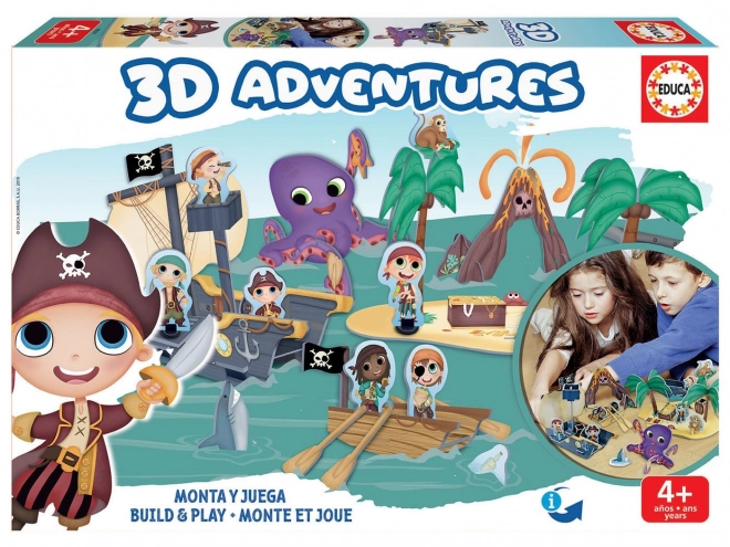 EDUCA 3D puslespil Piratø 68 brikker
