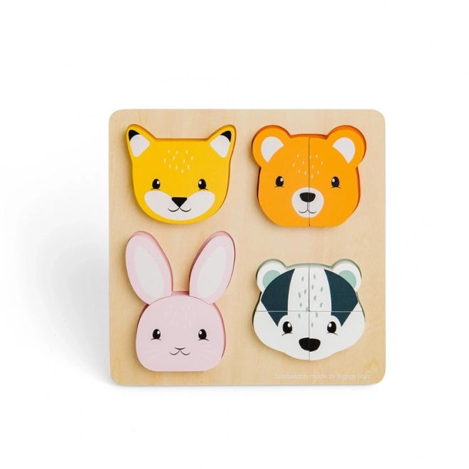 Træ-inlægningspuslespil med tælling Bigjigs Toys