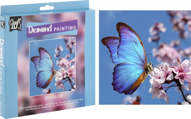 Diamantmaling Sommerfugl 20 × 20 cm