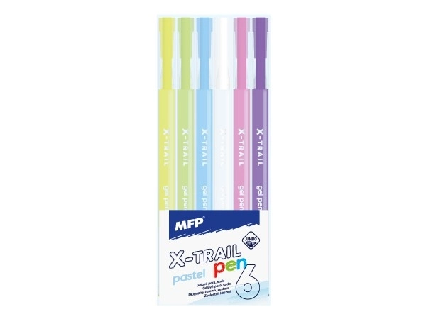 Gelpensel pastel 6 stk plastic i blister 6x15x1,5cm