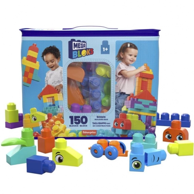 Mega Blocks Stort Sæt Byggeklodser - Blå (150 dele)