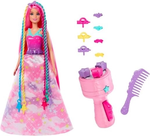 Prinsesselook og lange regnbuefarvede hår