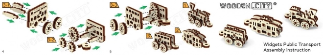 3D puslespil Transportmidler - Wooden City mini sæt