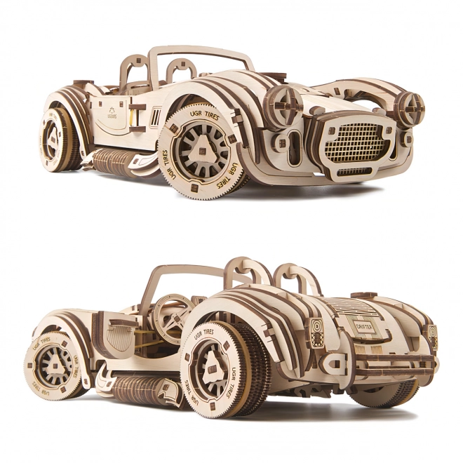 Ugears 3D træ mekanisk puslespil Drifting Racer Cobra